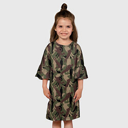 Платье клеш для девочки Бизнесмен - камуфляж, цвет: 3D-принт — фото 2