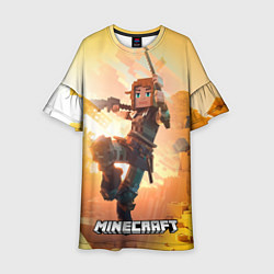 Платье клеш для девочки Персонаж Minecraft ниндзя, цвет: 3D-принт