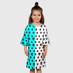 Платье клеш для девочки Roblox pattern logo mobile, цвет: 3D-принт — фото 2