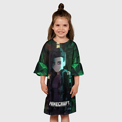 Платье клеш для девочки Minecraft matrix, цвет: 3D-принт — фото 2