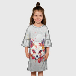 Платье клеш для девочки Красноглазый лис, цвет: 3D-принт — фото 2