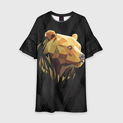 Платье клеш для девочки Русский бурый медведь 2024, цвет: 3D-принт