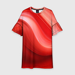 Платье клеш для девочки Красная волна, цвет: 3D-принт