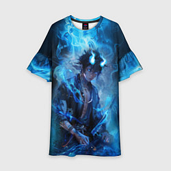 Платье клеш для девочки Синий демон - Синий экзорцист, цвет: 3D-принт