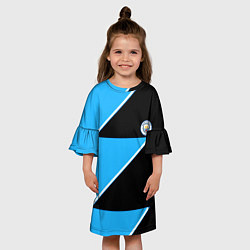 Платье клеш для девочки Manchester City geometry sport, цвет: 3D-принт — фото 2