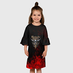 Платье клеш для девочки Baldurs Gate краски текстура, цвет: 3D-принт — фото 2
