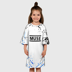 Платье клеш для девочки MUSE рок стиль краски, цвет: 3D-принт — фото 2