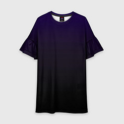 Платье клеш для девочки Фиолетово-чёрный тёмный градиент, цвет: 3D-принт