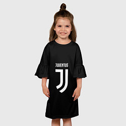 Платье клеш для девочки Juventus sport fc белое лого, цвет: 3D-принт — фото 2