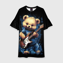 Детское платье Плюшевый медведь музыкант с гитарой