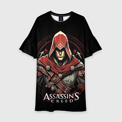 Детское платье Assassins creed в красном капюшоне