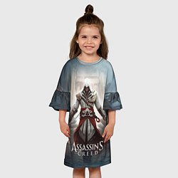 Платье клеш для девочки Assassins creed poster game, цвет: 3D-принт — фото 2