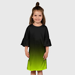 Платье клеш для девочки Чёрно-салатовый градиент, цвет: 3D-принт — фото 2