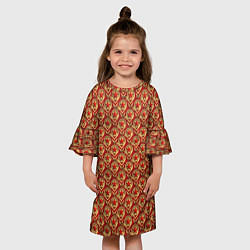 Платье клеш для девочки Звезды в стиле СССР, цвет: 3D-принт — фото 2