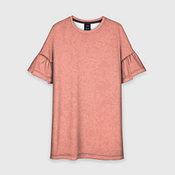 Детское платье Однотонный персиковый текстура