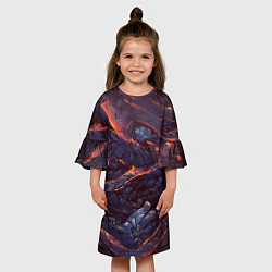 Платье клеш для девочки Лавовые реки, цвет: 3D-принт — фото 2