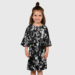 Платье клеш для девочки Геометрия черно-белая, цвет: 3D-принт — фото 2