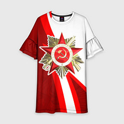 Детское платье Великая отечественная - Бело-красный