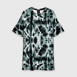 Платье клеш для девочки Тай дай зелёный, цвет: 3D-принт