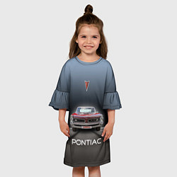 Платье клеш для девочки Американский масл-кар Pontiac GTO, цвет: 3D-принт — фото 2