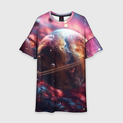Детское платье Объемный космос и планеты