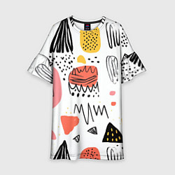 Платье клеш для девочки Паттерн узоры, цвет: 3D-принт