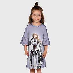 Платье клеш для девочки Barbie cyberpunk - ai art fantasy, цвет: 3D-принт — фото 2