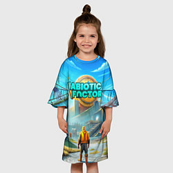 Платье клеш для девочки Abiotic Factor атомный завод, цвет: 3D-принт — фото 2