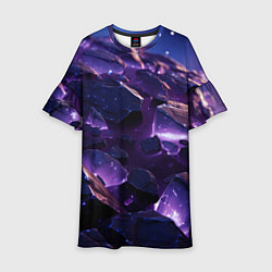 Детское платье Фиолетовые неоновые камни со светом