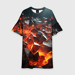 Детское платье Взрыв камней в красном неоне