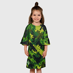 Платье клеш для девочки Camouflage - pattern ai art, цвет: 3D-принт — фото 2