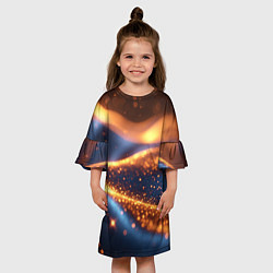Платье клеш для девочки Блестящая лакшери текстура, цвет: 3D-принт — фото 2