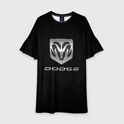 Платье клеш для девочки Dodge logo, цвет: 3D-принт
