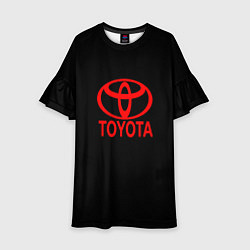 Платье клеш для девочки Toyota red logo, цвет: 3D-принт