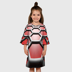 Платье клеш для девочки Броня робота, цвет: 3D-принт — фото 2