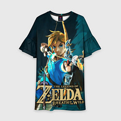 Платье клеш для девочки Zelda - Link, цвет: 3D-принт
