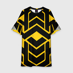 Детское платье Жёлтые полосы на чёрном фоне