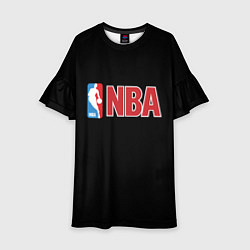 Платье клеш для девочки NBA logo, цвет: 3D-принт