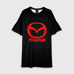 Платье клеш для девочки Mazda red logo, цвет: 3D-принт