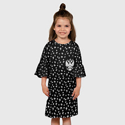 Платье клеш для девочки Герб РФ и ласточки на чёрном, цвет: 3D-принт — фото 2