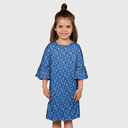 Платье клеш для девочки Светлый синий в мелкий рисунок, цвет: 3D-принт — фото 2