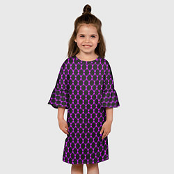 Платье клеш для девочки Паттерн сетчатый, цвет: 3D-принт — фото 2