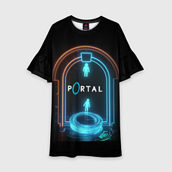 Детское платье Portal neon style logo