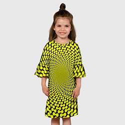 Платье клеш для девочки Ядовитая геометрическая иллюзия, цвет: 3D-принт — фото 2