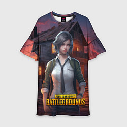 Платье клеш для девочки PUBG девушка в игре, цвет: 3D-принт