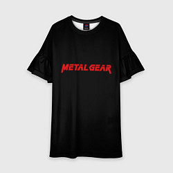 Платье клеш для девочки Metal gear red logo, цвет: 3D-принт