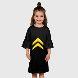 Платье клеш для девочки Citroen logo yellow, цвет: 3D-принт — фото 2