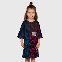 Платье клеш для девочки PUBG camo texture, цвет: 3D-принт — фото 2