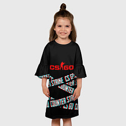 Платье клеш для девочки Counter strike glitch, цвет: 3D-принт — фото 2
