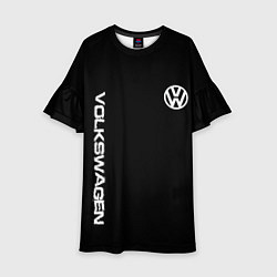 Платье клеш для девочки Volkswagen logo white, цвет: 3D-принт